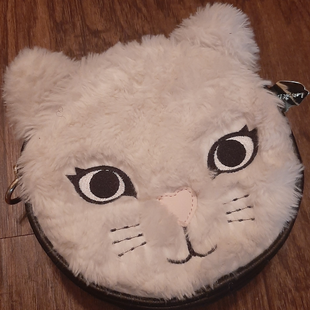 Luv Betsey Furry White Cat Crossbody Purse.